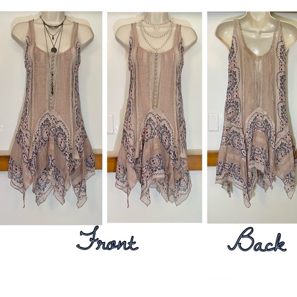 NWT Free People !!RARE!! VINTAGE!! Border Print Slip Dress (xs) - Picture 6 of 9